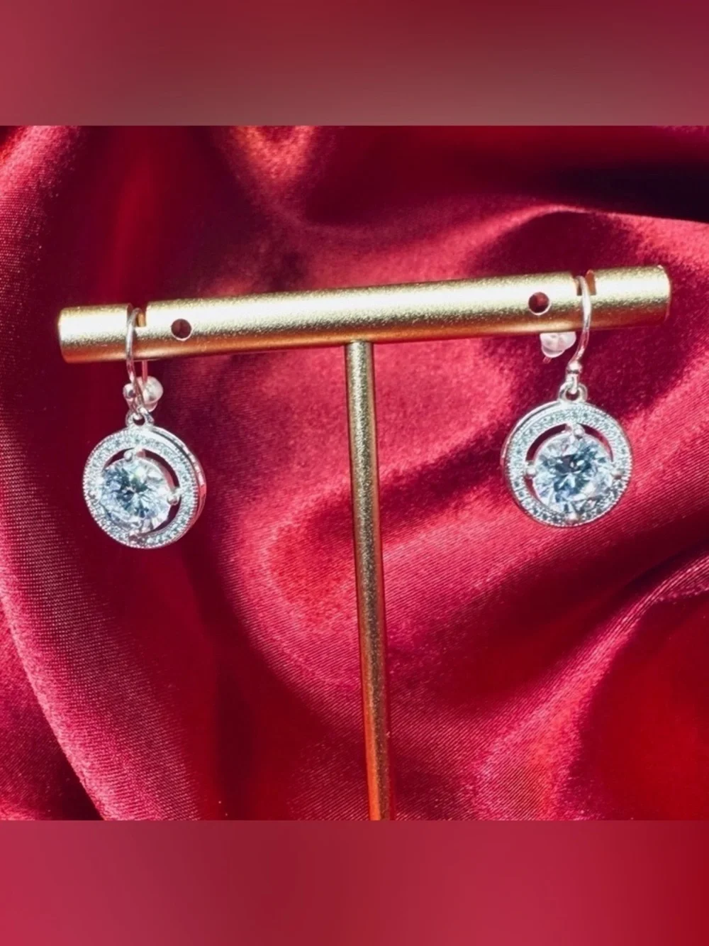 Crystal Drop Earrings with 925 Sterling Silver Hooks